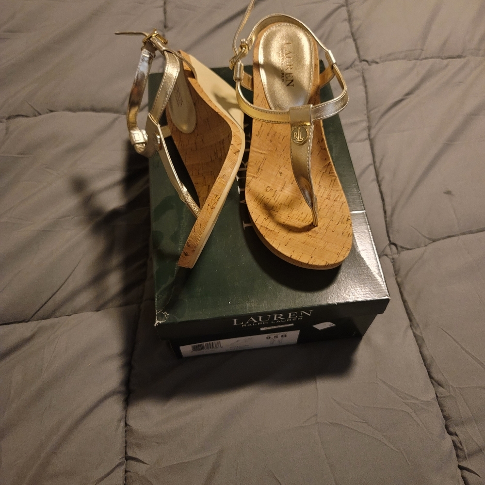 Ralph Lauren Sandals Gold Size 9.5